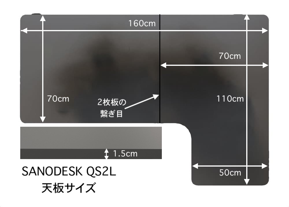 SANODESK QS2L天板サイズ