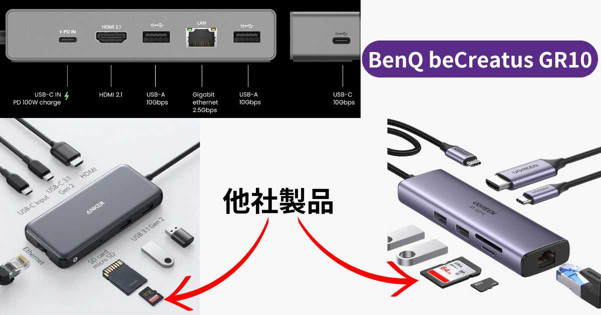 BenQ beCreatus GR10非搭載ポート
