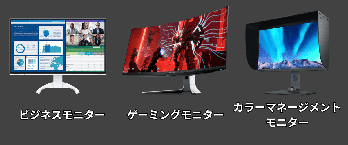 ビジネス・ゲーミング・カラーマネージメントモニターの違い