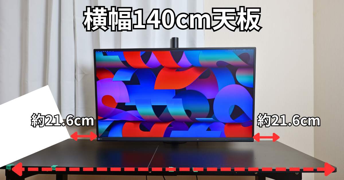 EIZO EV4340X 140cm天板に設置イメージ