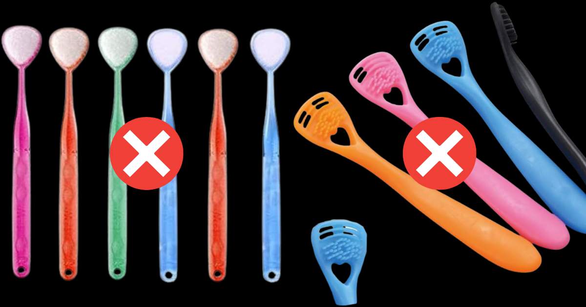 舌ブラシ ナイロン素材とラバー素材