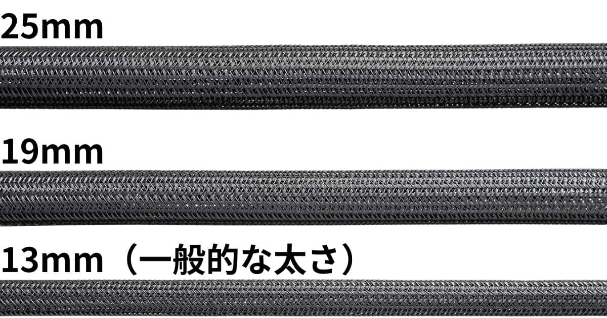 ケーブルカバー太さ比較