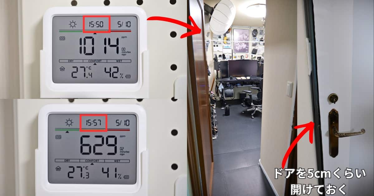 SwitchBot CO2センサー換気後