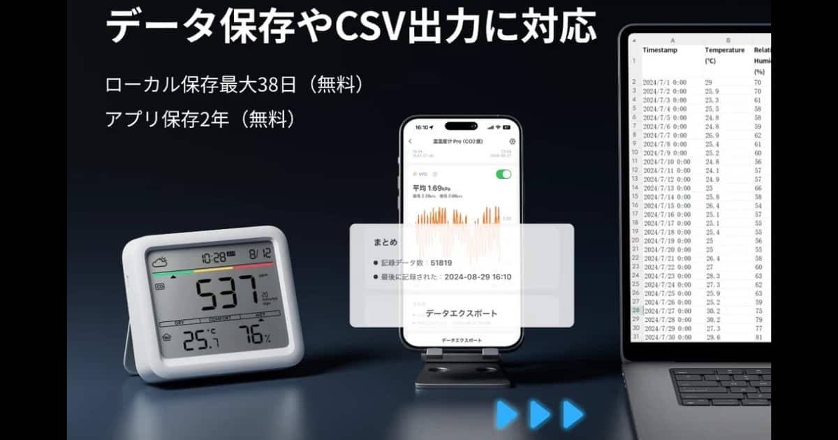 SwitchBot CO2センサー データ保存